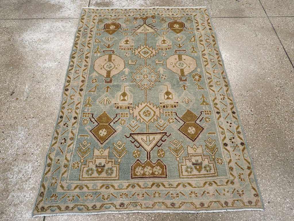 Vintage Persian Malayer Throw Rug, No.32815 - Gss