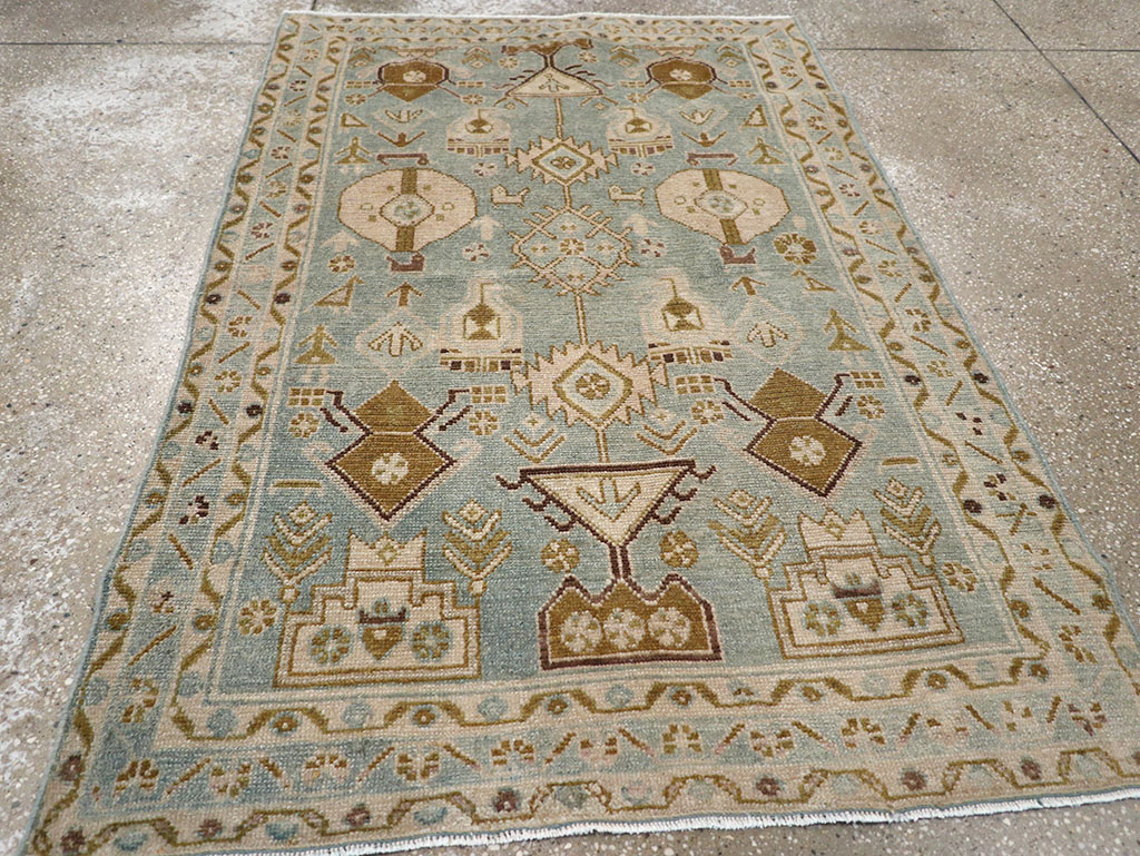 Vintage Persian Malayer Throw Rug, No.32815 - Gss