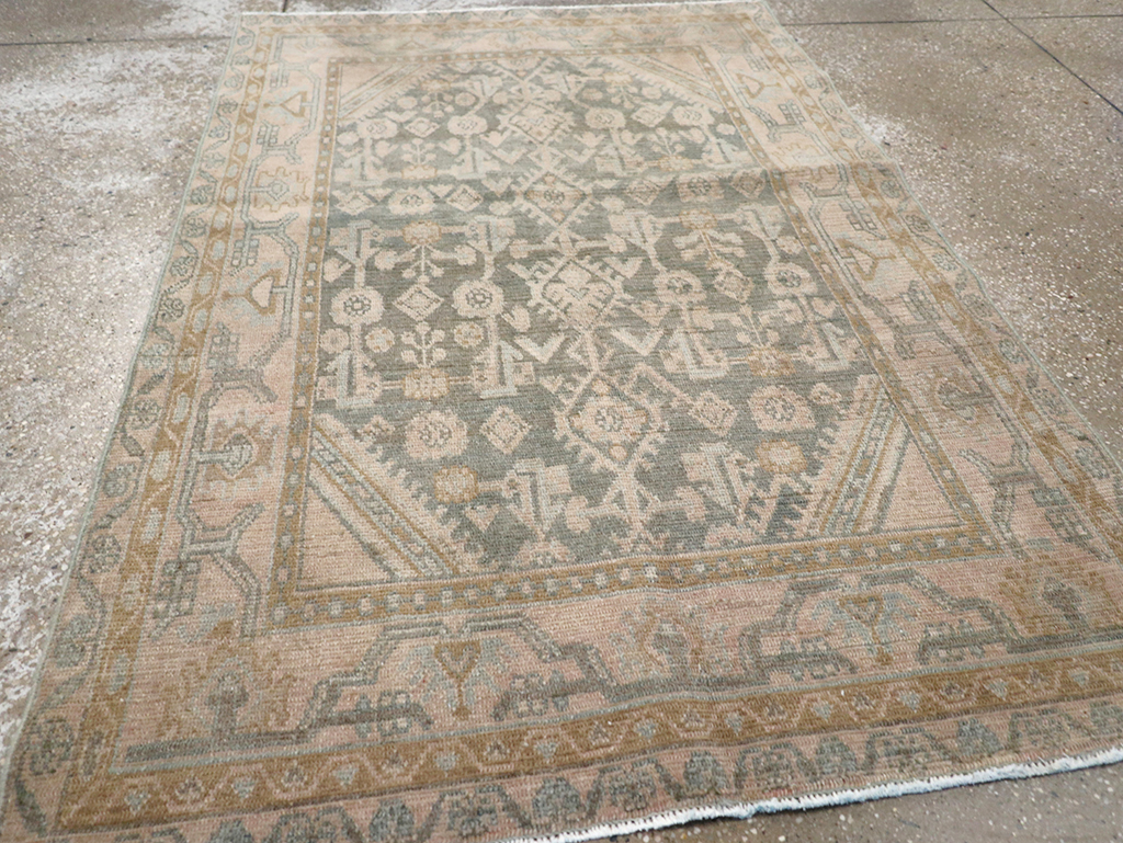 Vintage Persian Malayer Throw Rug, No.32816 - Gss