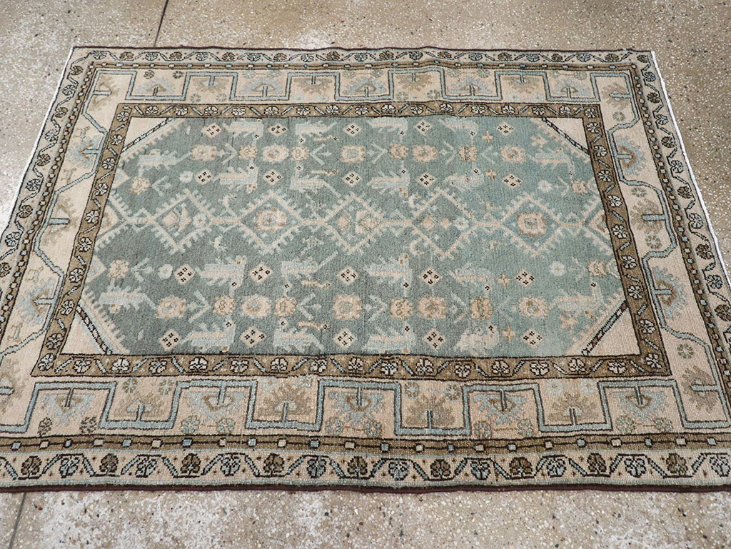 Vintage Persian Malayer Throw Rug, No.32817 - Gss