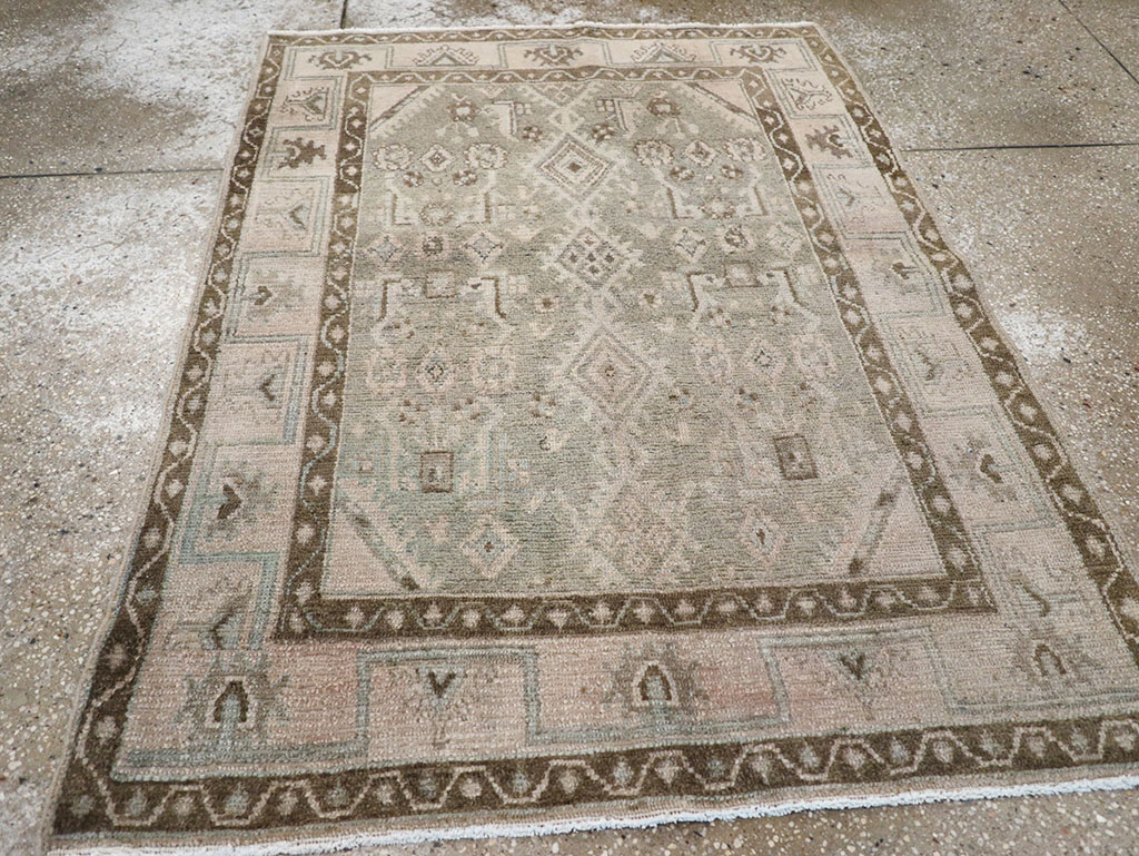 Vintage Persian Malayer Throw Rug, No.32820 - Gss