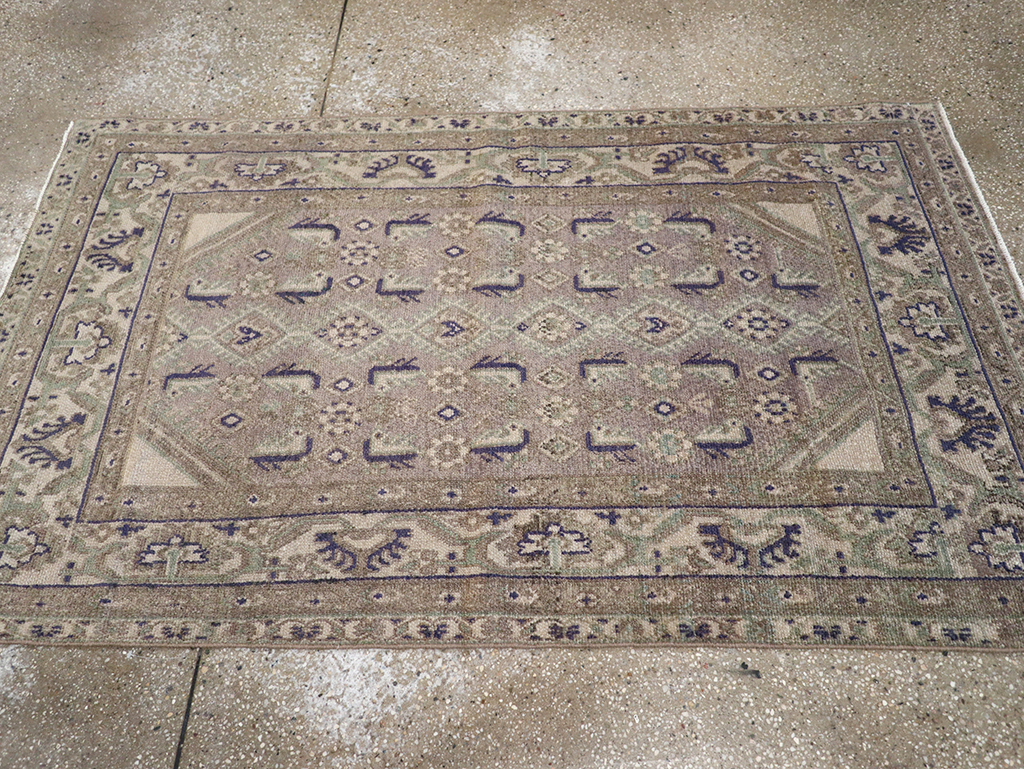 Vintage Persian Malayer Throw Rug, No.32824 - Gss