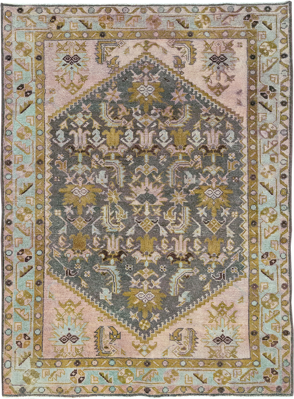 Vintage Persian Malayer Throw Rug, No.32825 - Gss