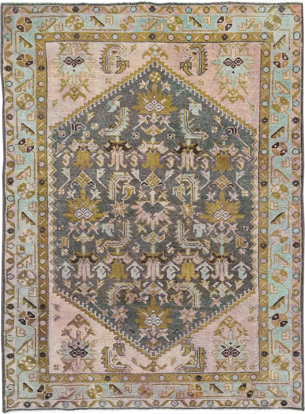 Vintage Persian Malayer Throw Rug, No.32825 - Gss