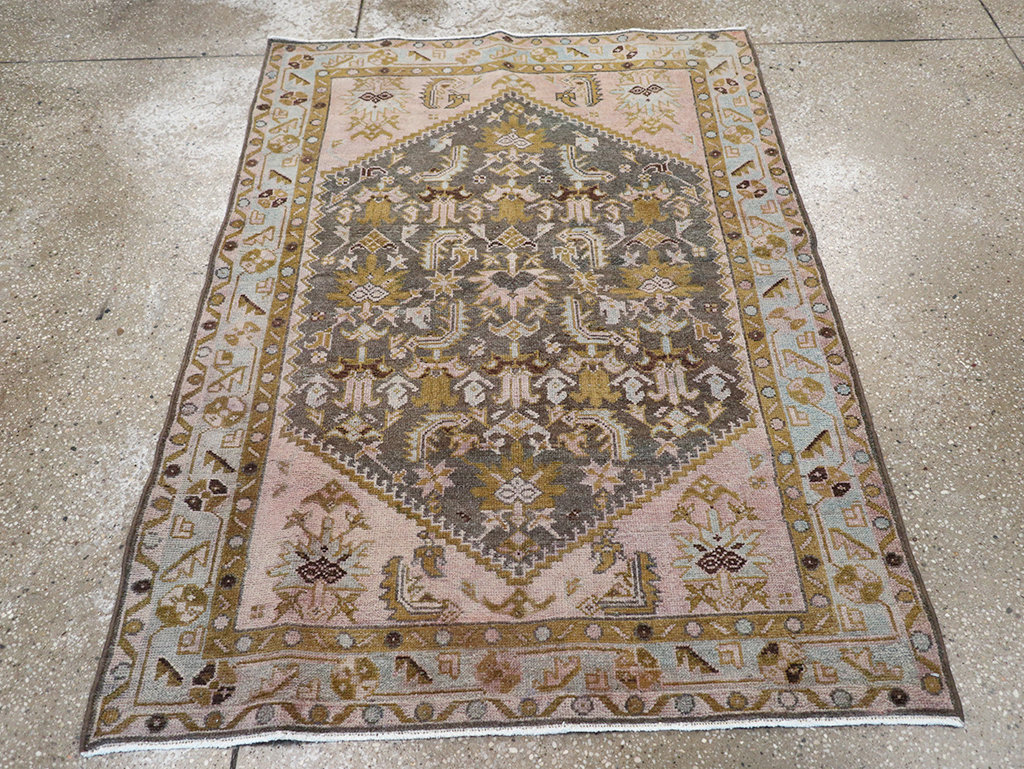 Vintage Persian Malayer Throw Rug, No.32825 - Gss