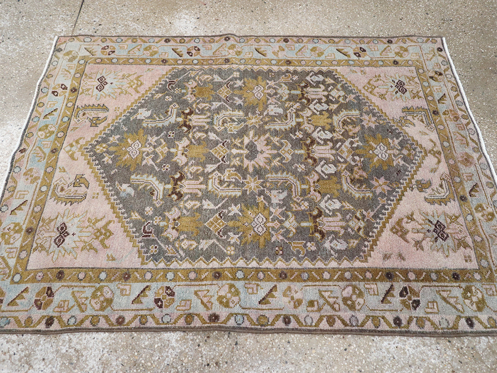 Vintage Persian Malayer Throw Rug, No.32825 - Gss