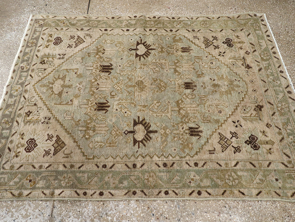 Vintage Persian Malayer Throw Rug, No.32832 - Gss
