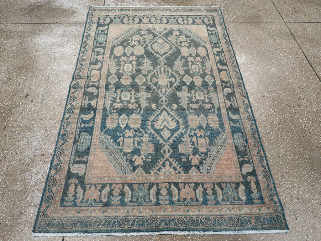 Vintage Persian Malayer Throw Rug, No.32835 - Gss
