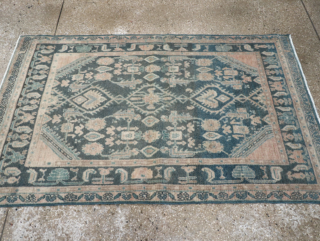 Vintage Persian Malayer Throw Rug, No.32835 - Gss