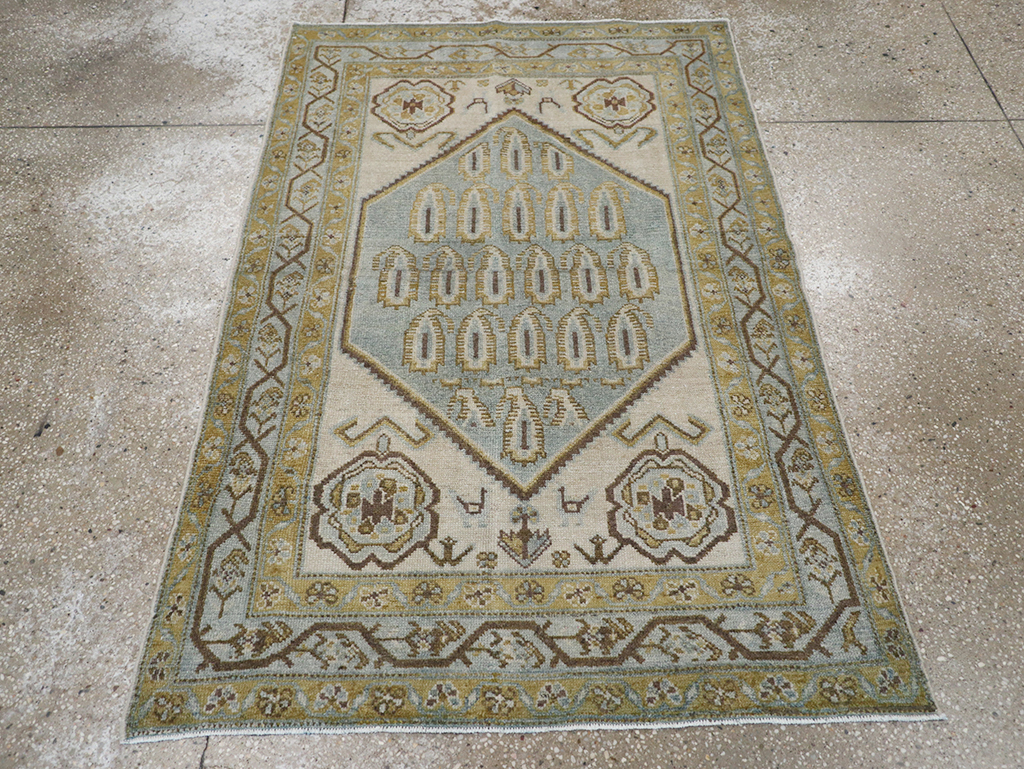 Vintage Persian Malayer Throw Rug, No.32840 - Gss