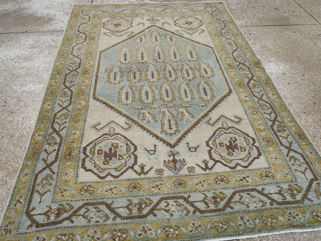 Vintage Persian Malayer Throw Rug, No.32840 - Gss