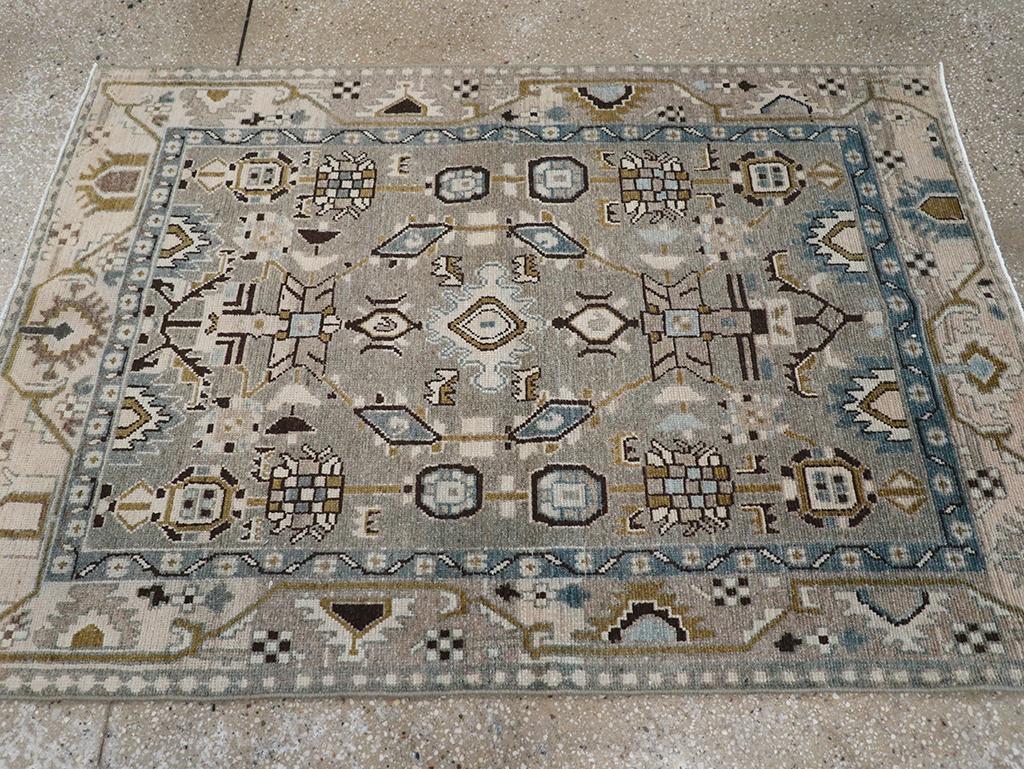 Vintage Persian Malayer Throw Rug, No.32841 - Gss