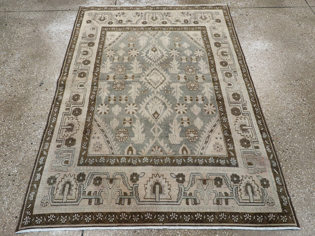 Vintage Persian Malayer Throw Rug, No.32845 - Gss