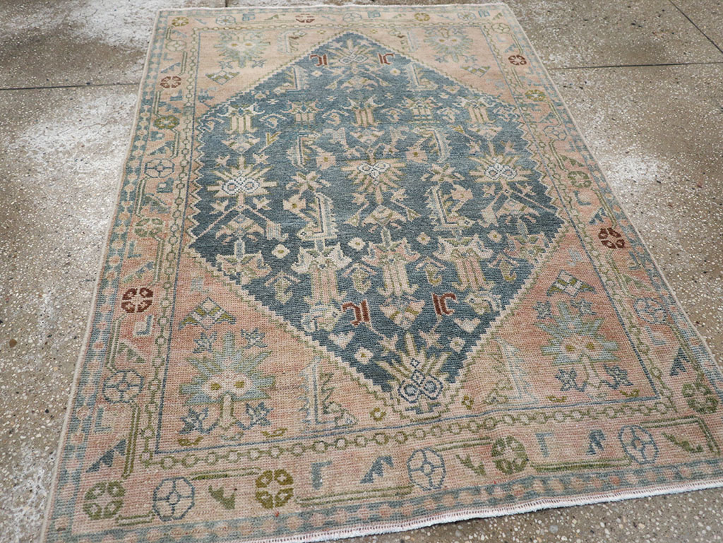 Vintage Persian Malayer Throw Rug, No.32847 - Gss