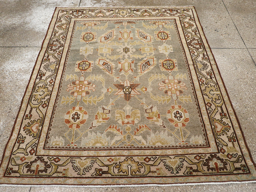 Vintage Persian Malayer Throw Rug, No.32897 - Gss