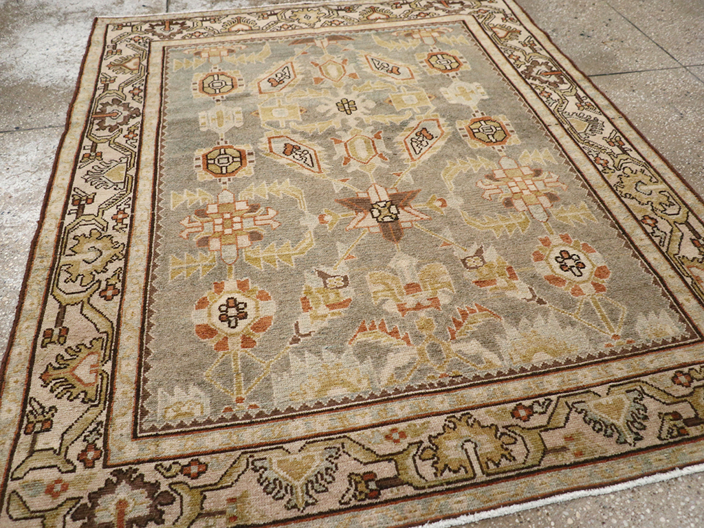 Vintage Persian Malayer Throw Rug, No.32897 - Gss