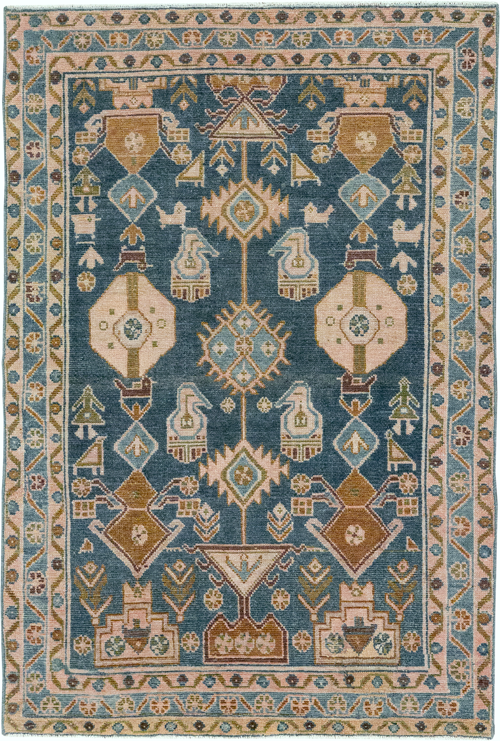 Vintage Persian Malayer Throw Rug, No.32901 - Gss