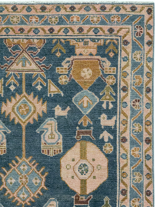 Vintage Persian Malayer Throw Rug, No.32901 - Gss
