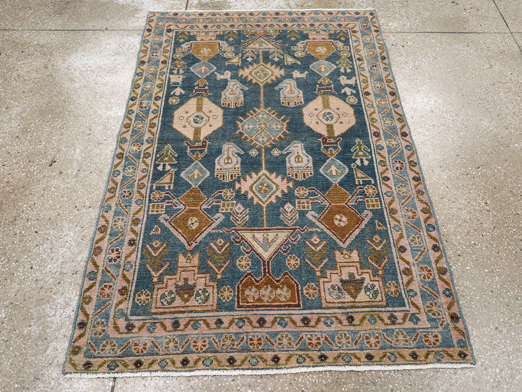 Vintage Persian Malayer Throw Rug, No.32901 - Gss