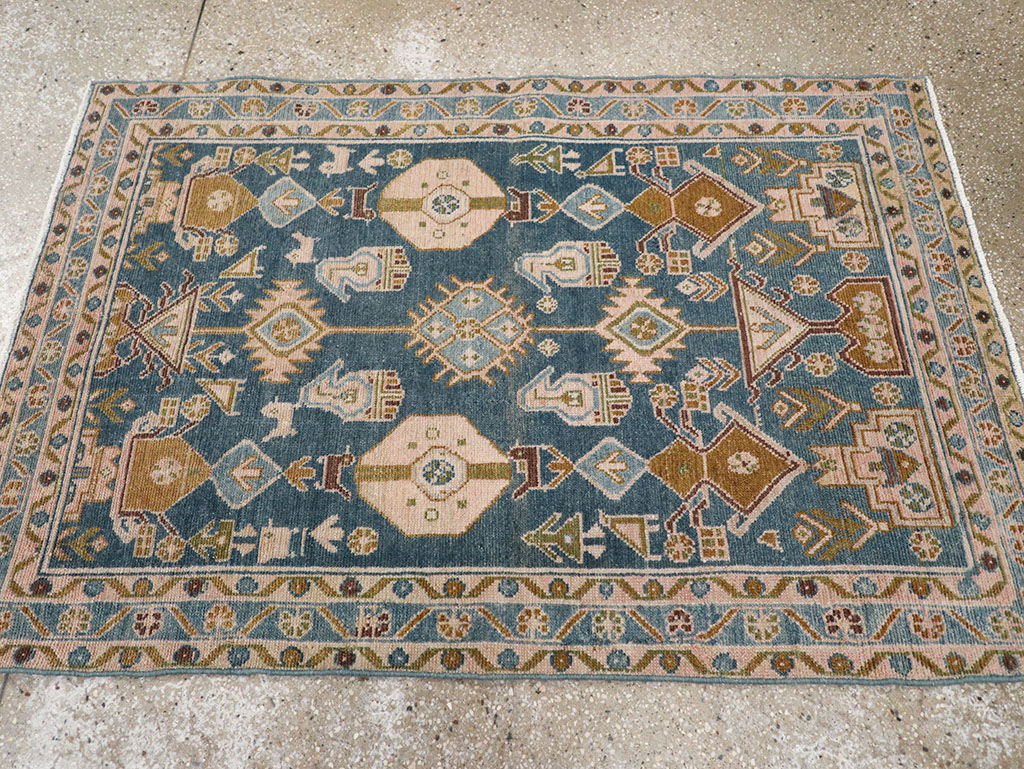 Vintage Persian Malayer Throw Rug, No.32901 - Gss