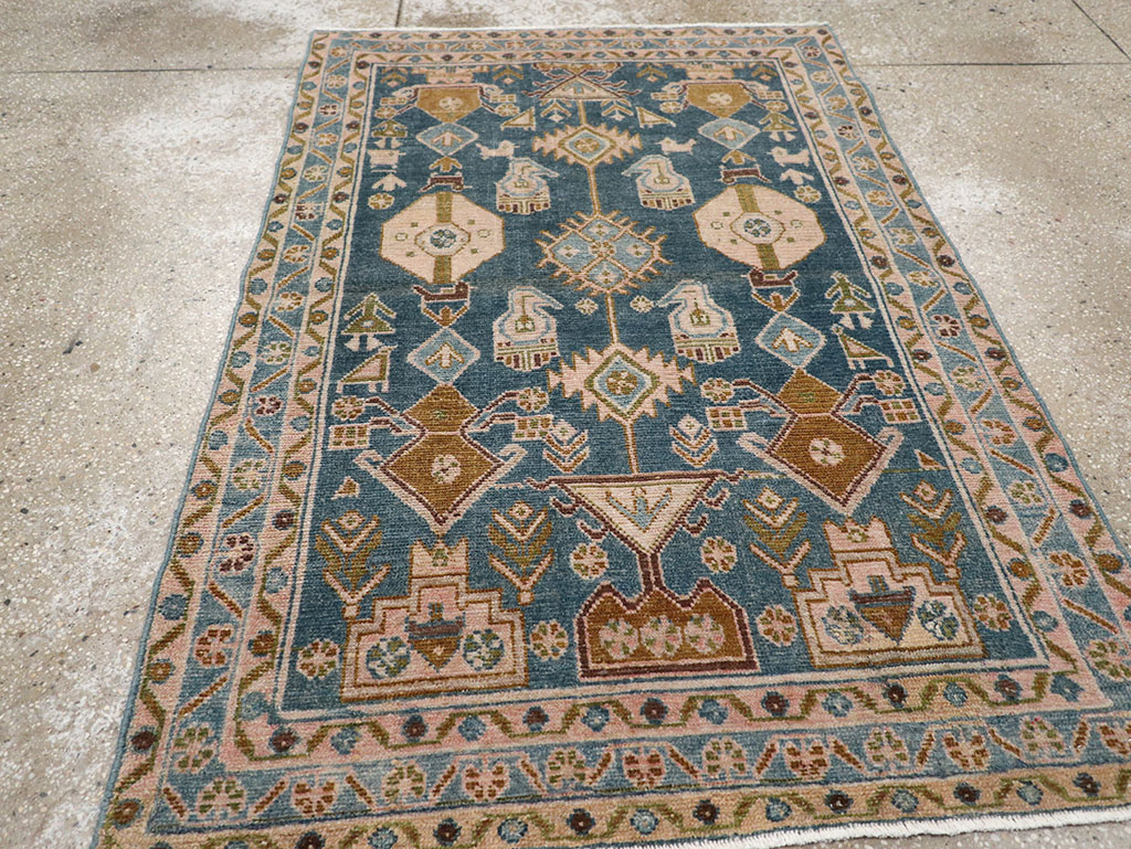 Vintage Persian Malayer Throw Rug, No.32901 - Gss