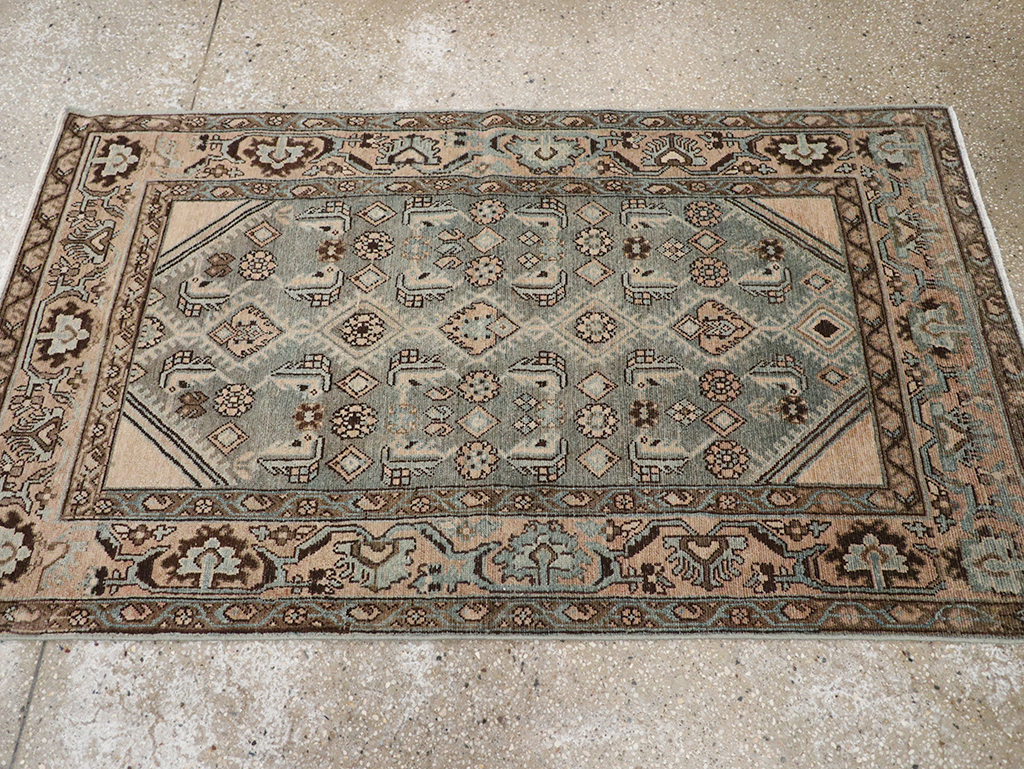 Vintage Persian Malayer Throw Rug, No.32902 - Gss