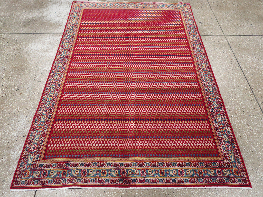 Vintage Persian Kashan Accent Rug, No.32905 - Gss