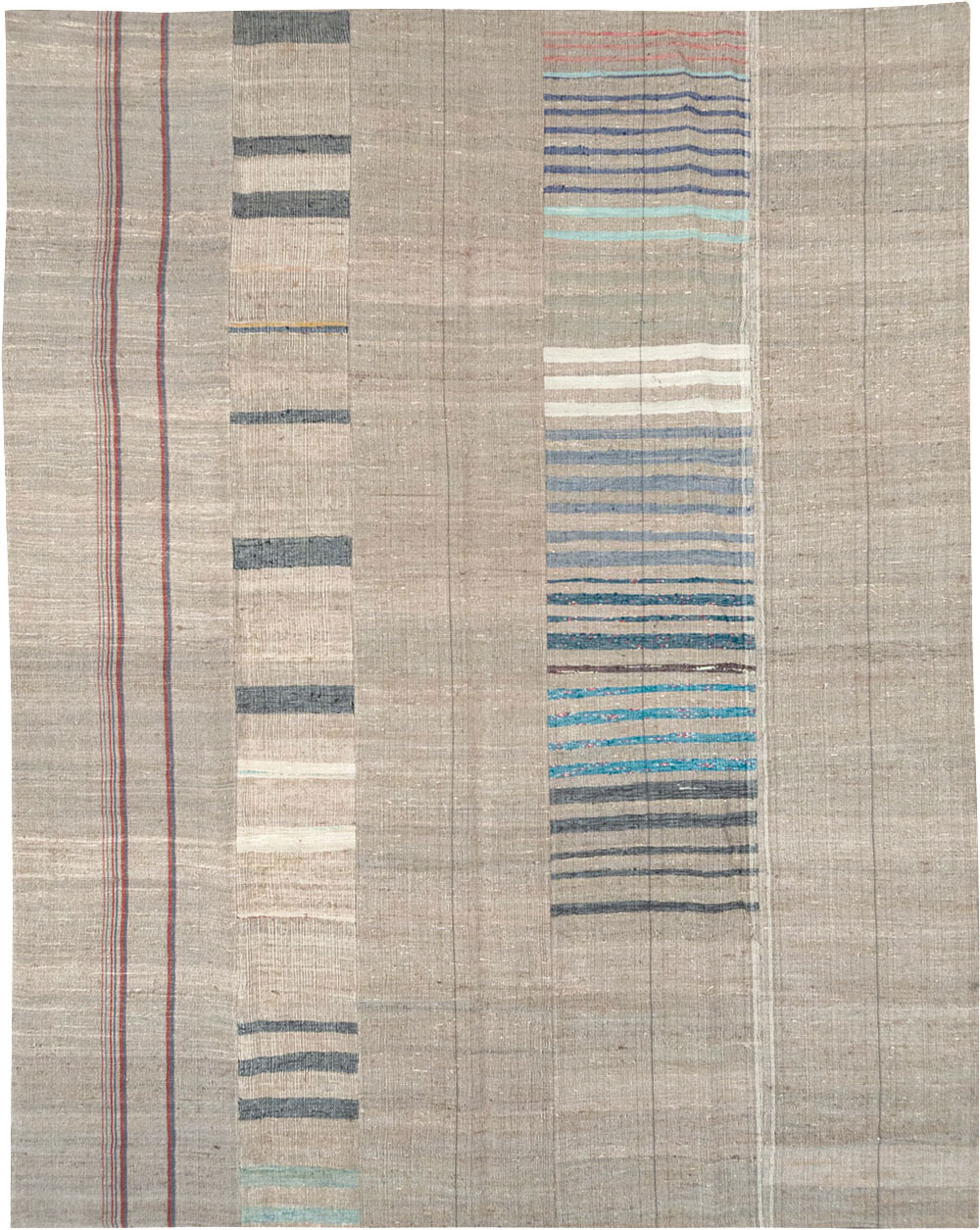 Vintage Turkish Flatweave Room Size Carpet, No.32920 - Gss