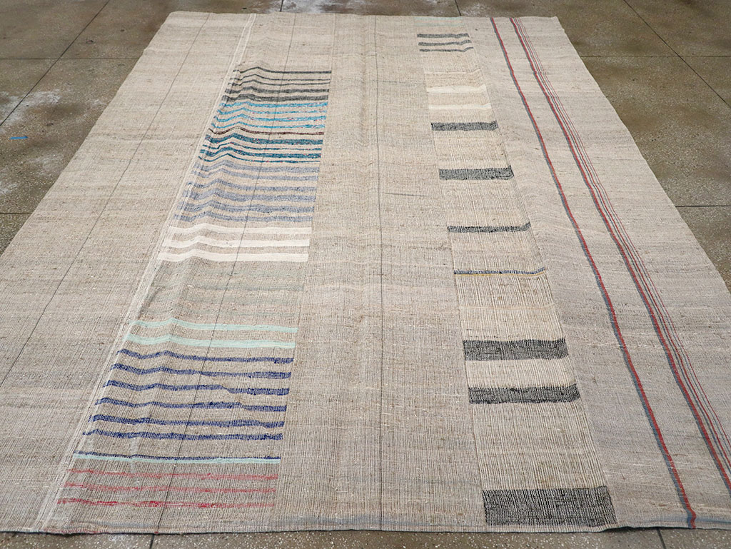 Vintage Turkish Flatweave Room Size Carpet, No.32920 - Gss