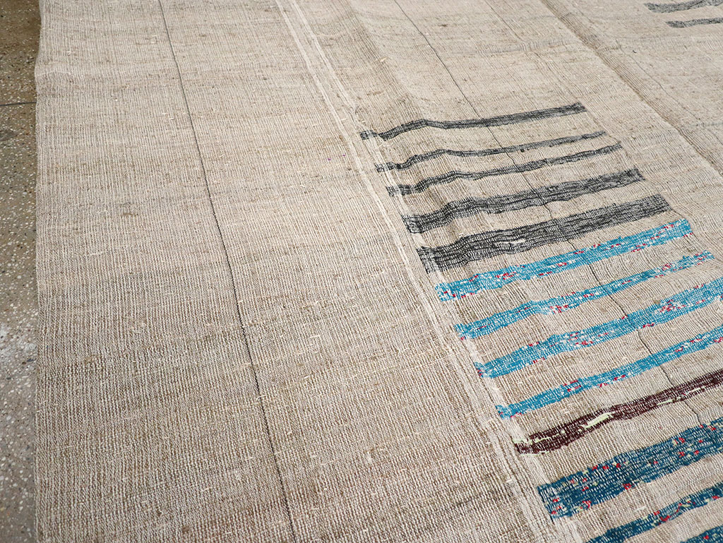 Vintage Turkish Flatweave Room Size Carpet, No.32920 - Gss