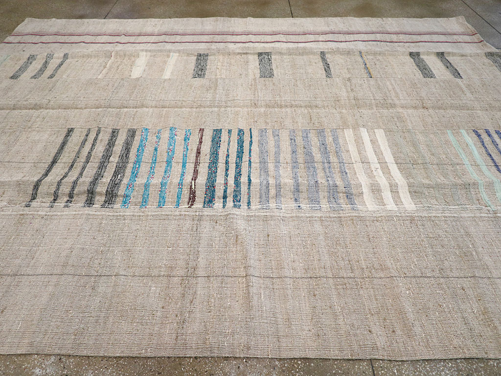 Vintage Turkish Flatweave Room Size Carpet, No.32920 - Gss