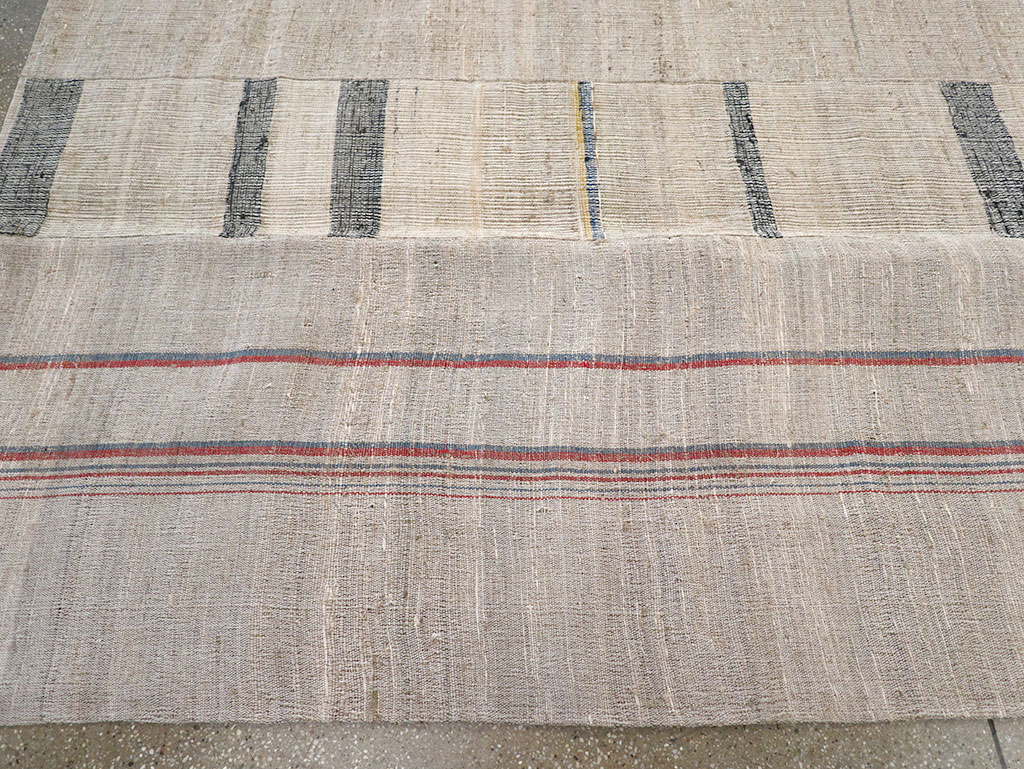 Vintage Turkish Flatweave Room Size Carpet, No.32920 - Gss