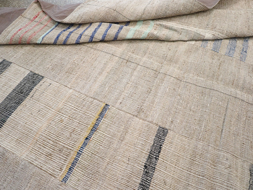 Vintage Turkish Flatweave Room Size Carpet, No.32920 - Gss