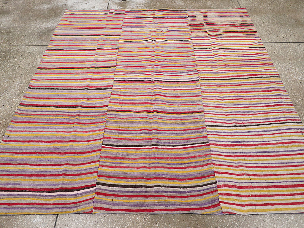 Vintage Persian Flatweave Kilim Square Accent Rug (Pair: 2 of 2), No.32921 - Gss