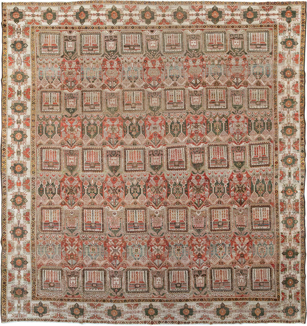 Antique Persian Bakhtiari Square Room Size Carpet, No.32924 - Gss