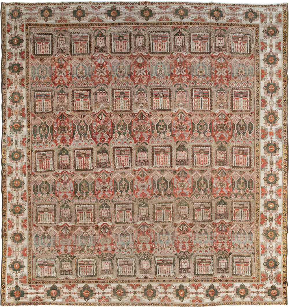 Antique Persian Bakhtiari Square Room Size Carpet, No.32924 - Gss