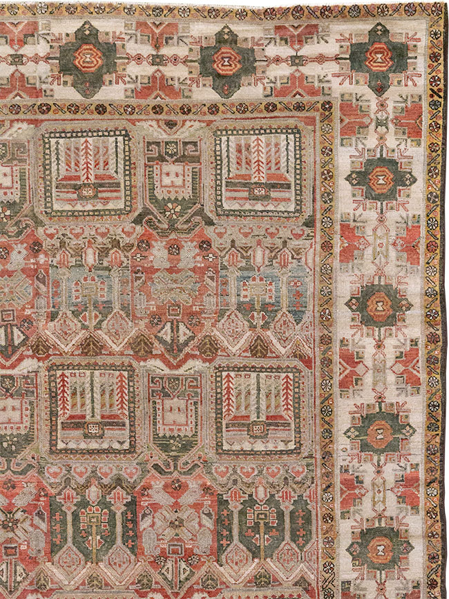 Antique Persian Bakhtiari Square Room Size Carpet, No.32924 - Gss