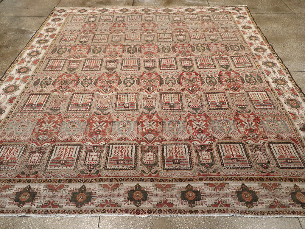 Antique Persian Bakhtiari Square Room Size Carpet, No.32924 - Gss