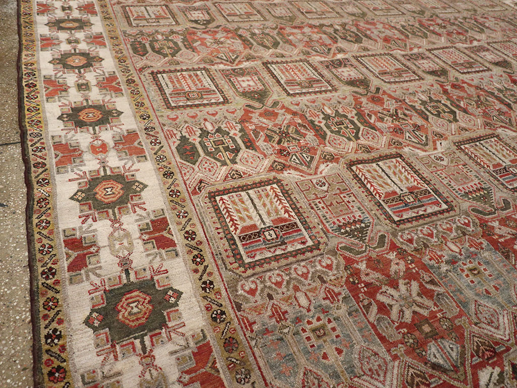 Antique Persian Bakhtiari Square Room Size Carpet, No.32924 - Gss