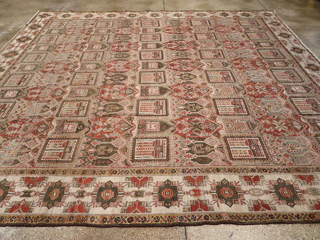 Antique Persian Bakhtiari Square Room Size Carpet, No.32924 - Gss