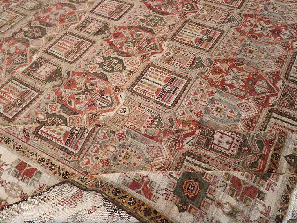 Antique Persian Bakhtiari Square Room Size Carpet, No.32924 - Gss