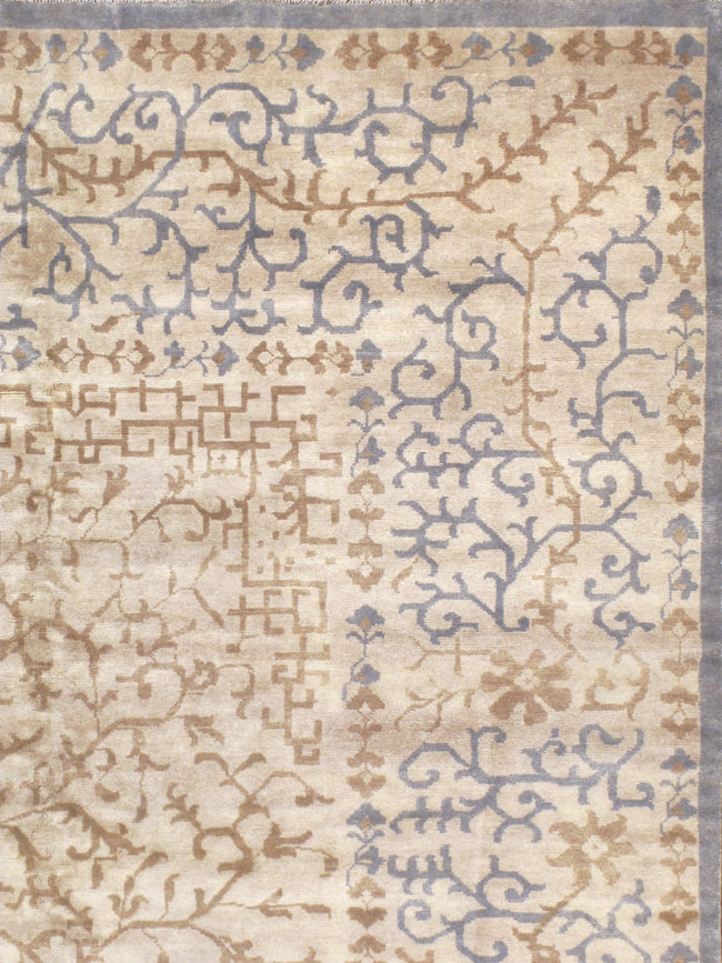 Modern East Turkestan Khotan Large Square Room Size Carpet, No.32928 - Gss