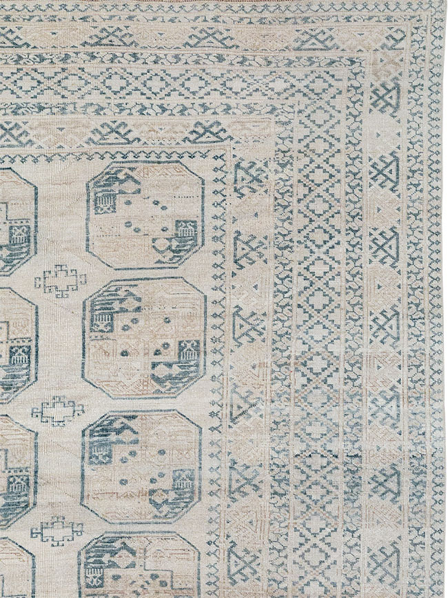 Vintage Central Asian Turkoman Room Size Carpet, No.32945 - Gss
