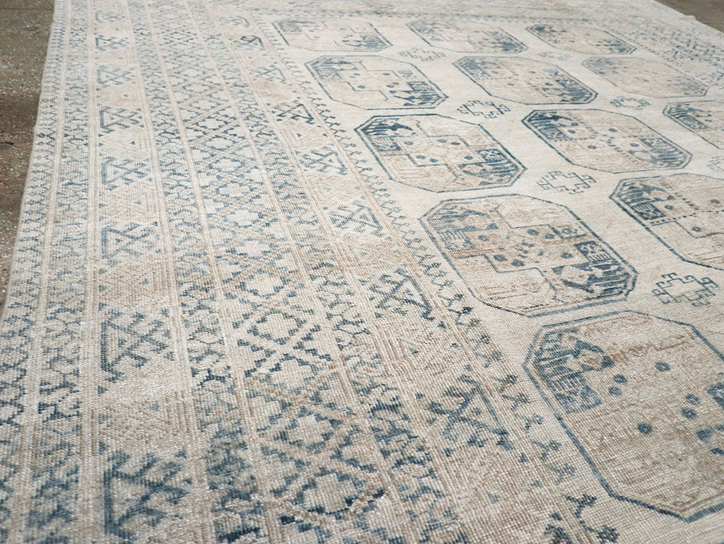 Vintage Central Asian Turkoman Room Size Carpet, No.32945 - Gss