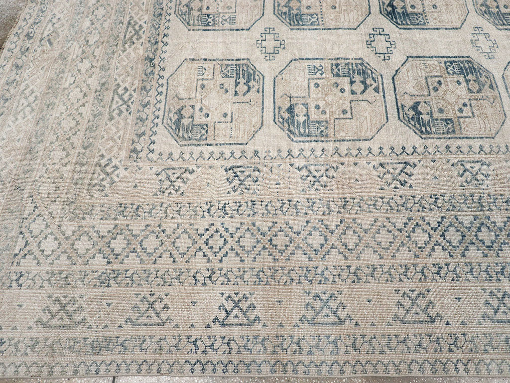 Vintage Central Asian Turkoman Room Size Carpet, No.32945 - Gss