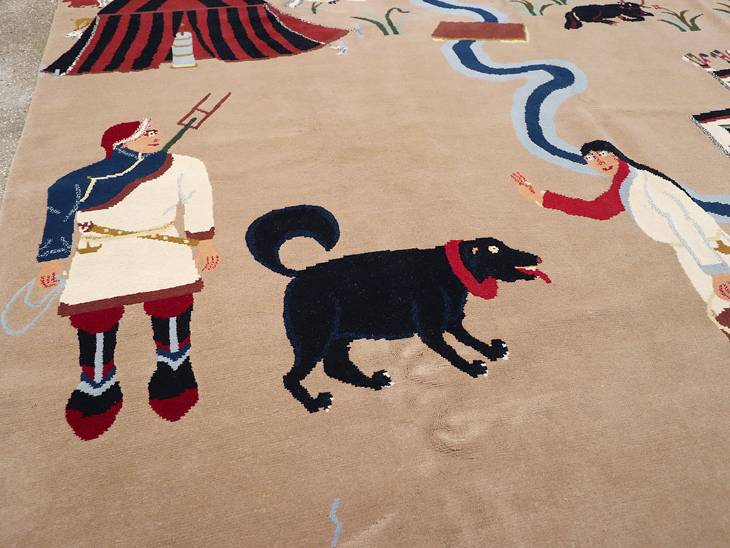 Modern Tibetan Pictorial Room Size Carpet, No.32957 - Gss