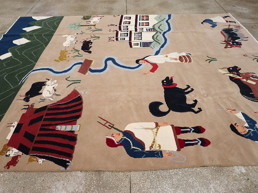 Modern Tibetan Pictorial Room Size Carpet, No.32957 - Gss