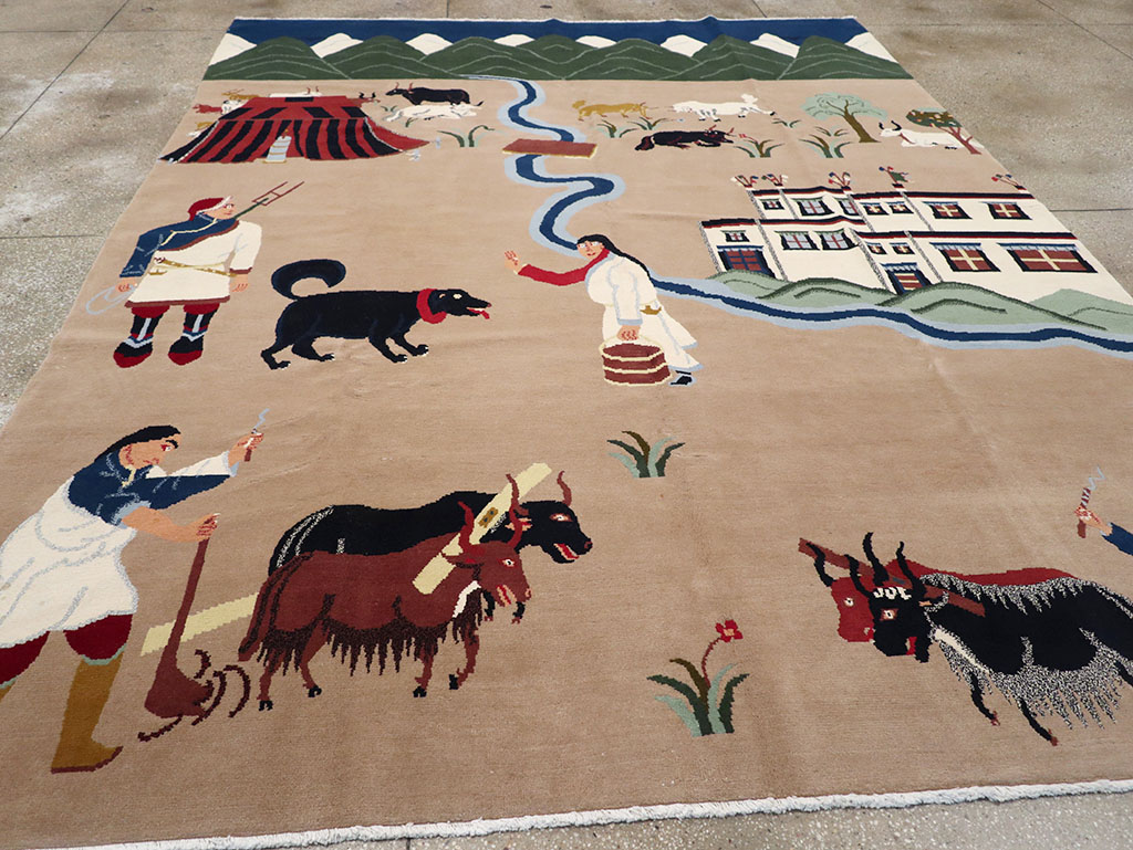 Modern Tibetan Pictorial Room Size Carpet, No.32957 - Gss