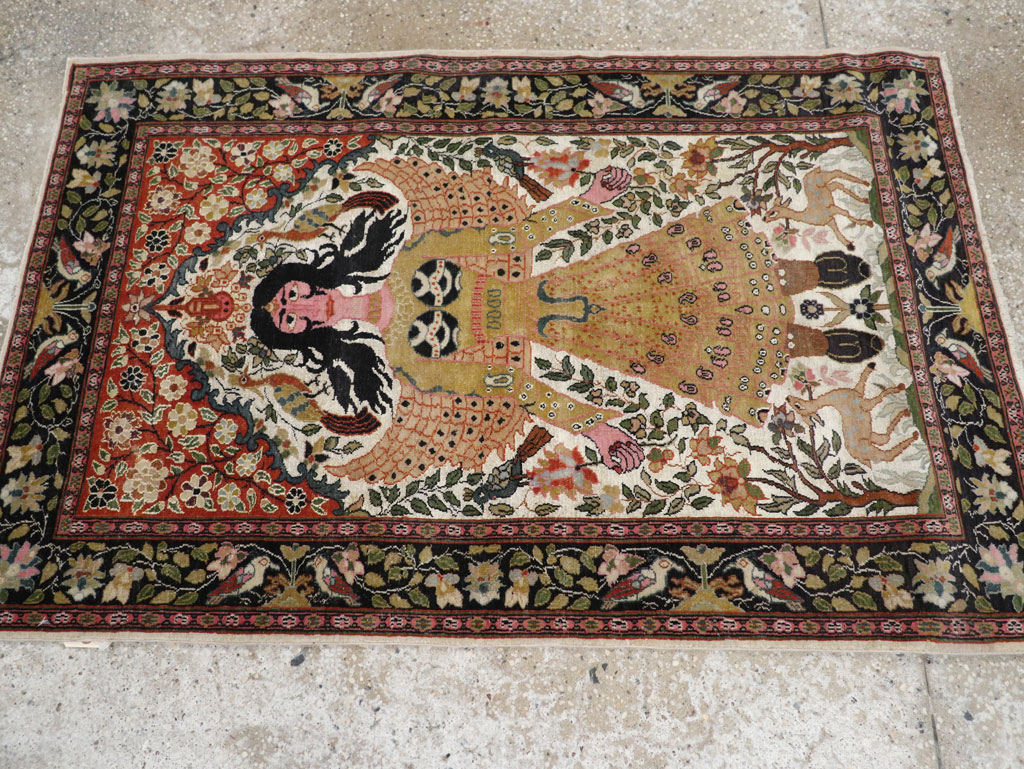 Vintage Indian Pictorial Rug, No.32966 - Gss