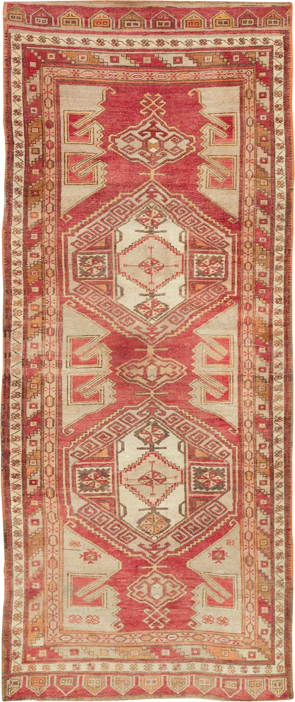 Vintage Turkish Anatolian Wide Gallery Runner, No.32969 - Gss
